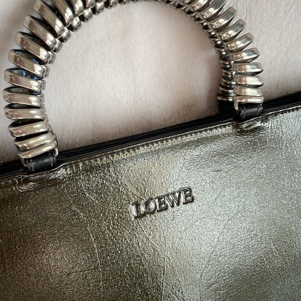 LOEWE 2way authentic with silver snake bone handle. Beautiful color. - Picture 4 of 16